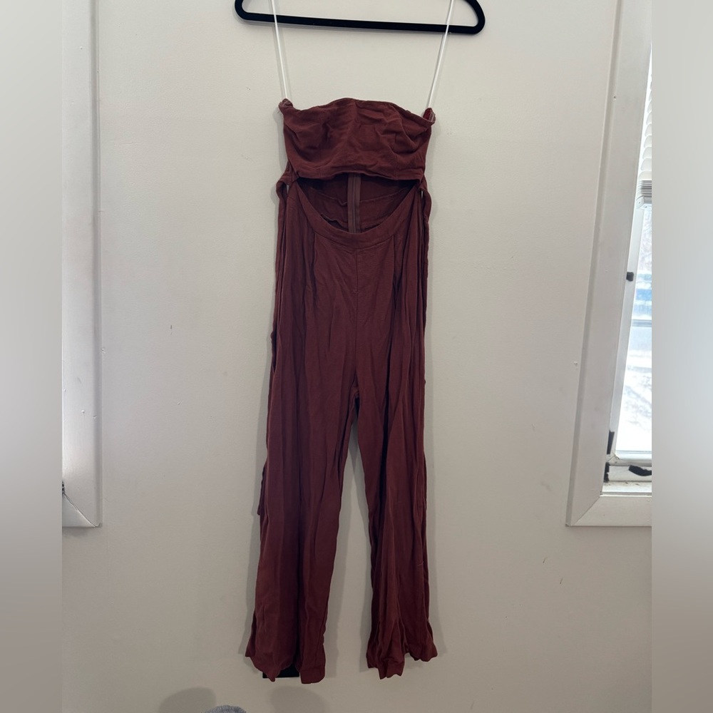 Hello Molly Strapless Jumpsuit - Rust